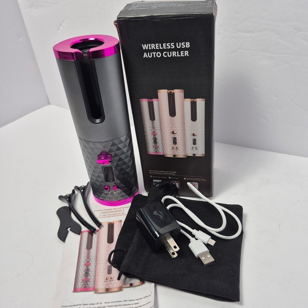 Wireless USB Auto Hair Curler SL-886 Cordless Ceramic Curling Iron LCD